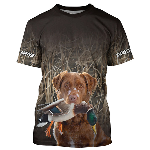 Duck Hunting Waterfowl Camo Chesapeake Bay Retriever Dog Hunting Shirts, Personalized Duck Hunting clothes FSD4544