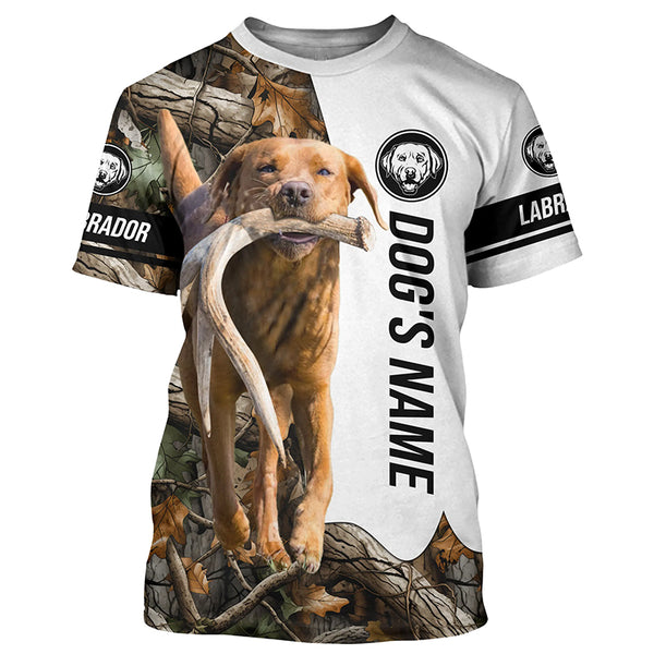 Fox Red Labrador Deer Antler Shed Hunting Labs Custom Name All over print Shirts FSD3572