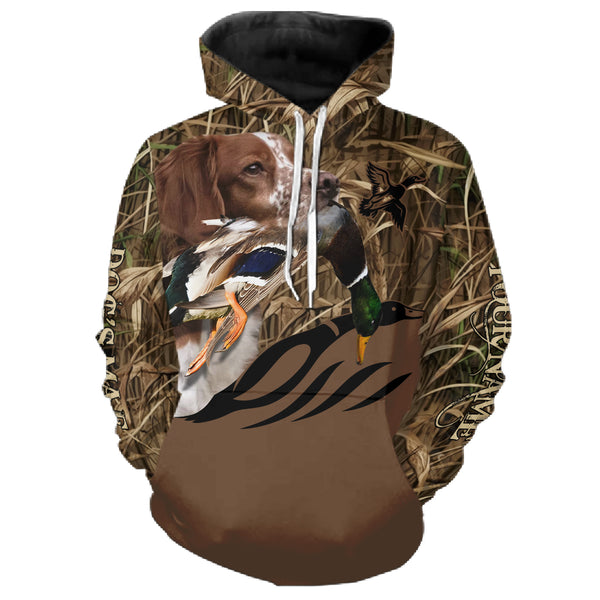 Duck Hunting Waterfowl camo Custom Name Shirts with many Hunting Dogs to Choose FSD4760