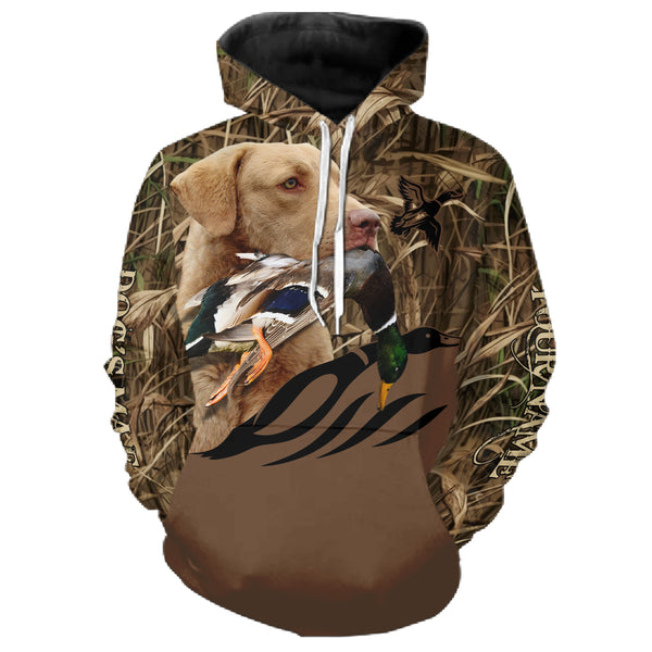 Duck Hunting Waterfowl camo Custom Name Shirts with many Hunting Dogs to Choose FSD4760