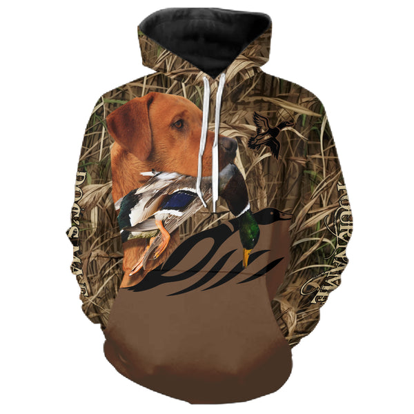 Duck Hunting Waterfowl camo Custom Name Shirts with many Hunting Dogs to Choose FSD4760