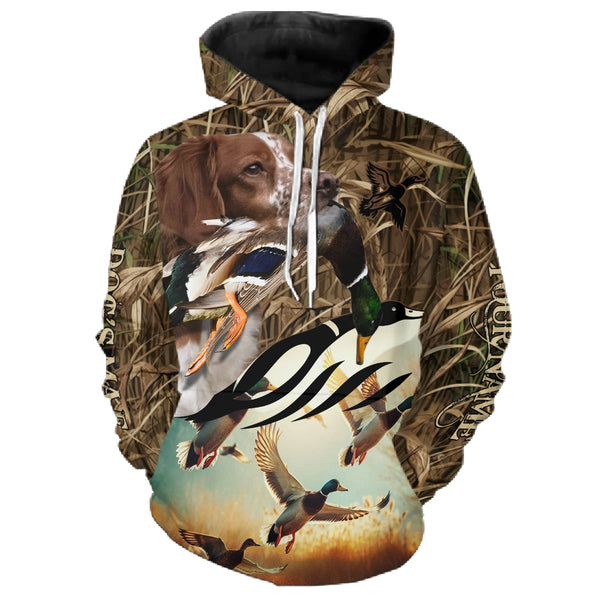Duck Hunting Waterfowl camo Custom Name Shirts with many Hunting Dogs to Choose FSD4761