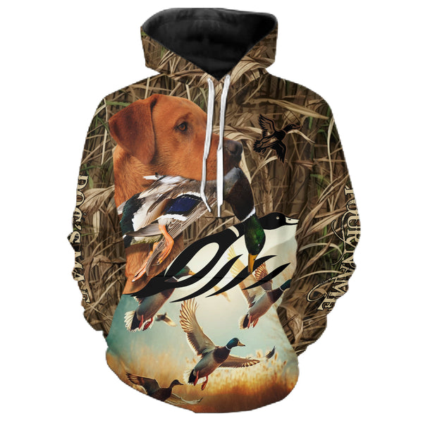 Duck Hunting Waterfowl camo Custom Name Shirts with many Hunting Dogs to Choose FSD4761