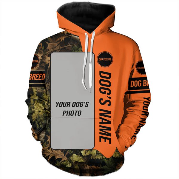 Custom Hunting Dog's Photo and Name All over printed Shirt, Personalized Hunting Dog shirt for Hunters FSD4184