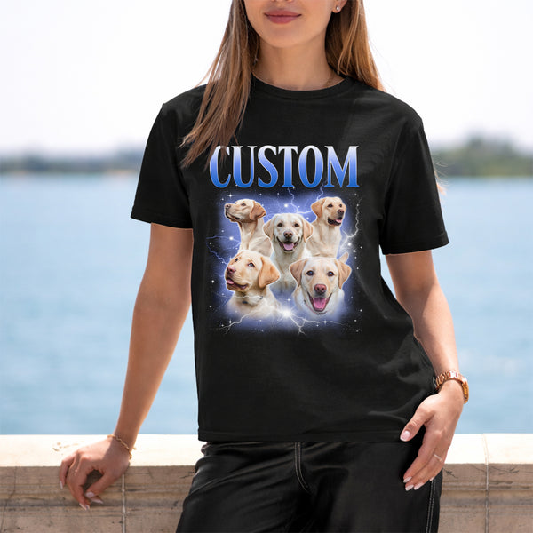 Custom Standard T-Shirt Dog Photo + Name Custom Dog Potrait Personalized Shirt FSD4797