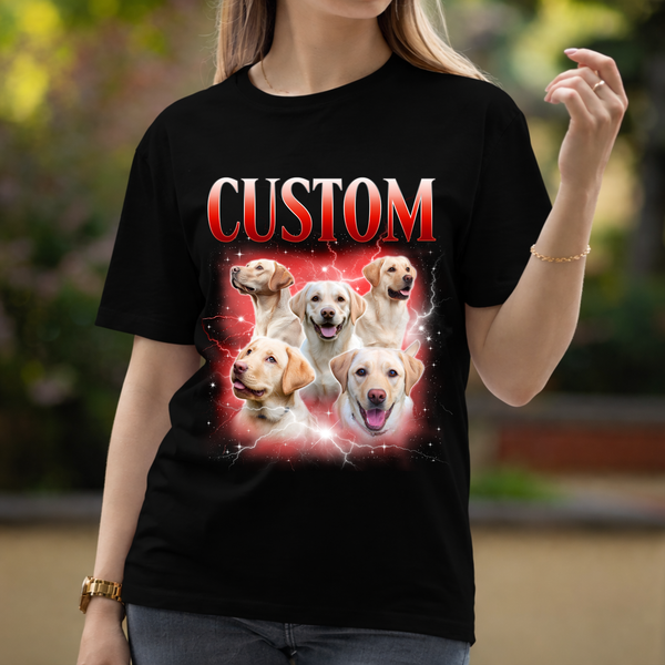 Custom Standard T-Shirt Dog Photo + Name Custom Dog Potrait Personalized Shirt FSD4797