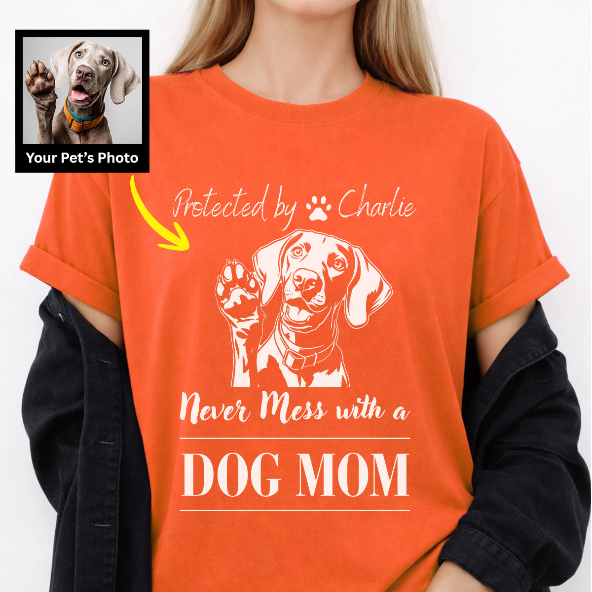 Funny Never Mess with a Dog Mom Custom T-shirt, Personalized Dog Gift for Dog Mom FSD4810