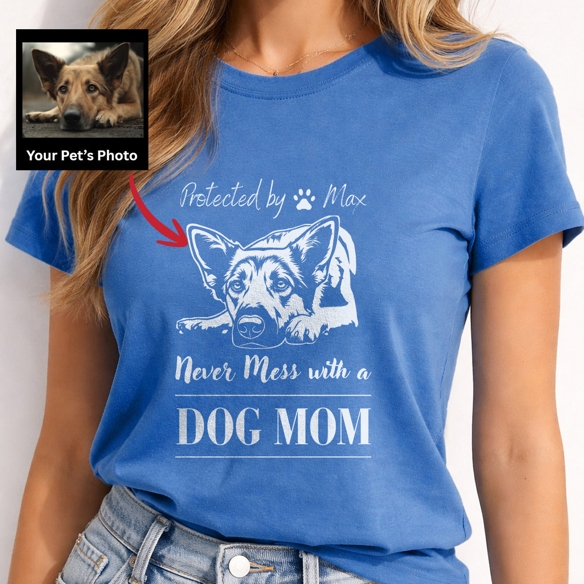 Funny Never Mess with a Dog Mom Custom T-shirt, Personalized Dog Gift for Dog Mom FSD4810