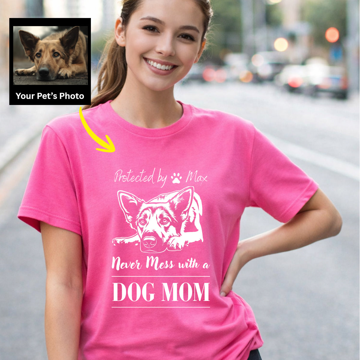 Funny Never Mess with a Dog Mom Custom T-shirt, Personalized Dog Gift for Dog Mom FSD4810
