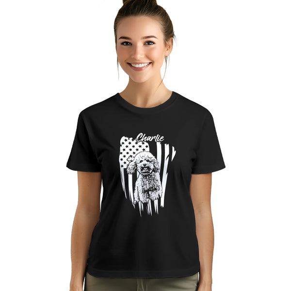 Distressed American Flag Custom Dog Unisex Standard T-Shirt FSD4794 D10