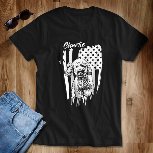 Distressed American Flag Custom Dog Unisex Standard T-Shirt FSD4794 D10