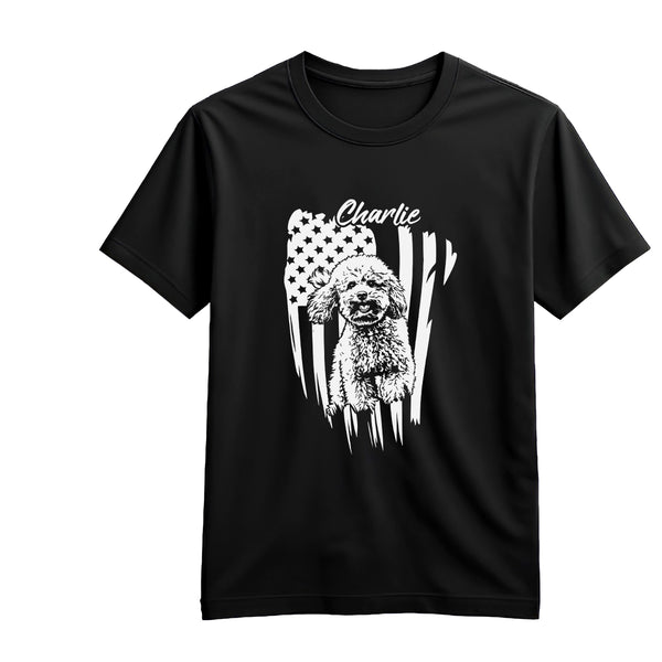 Distressed American Flag Custom Dog Unisex Standard T-Shirt FSD4794 D10