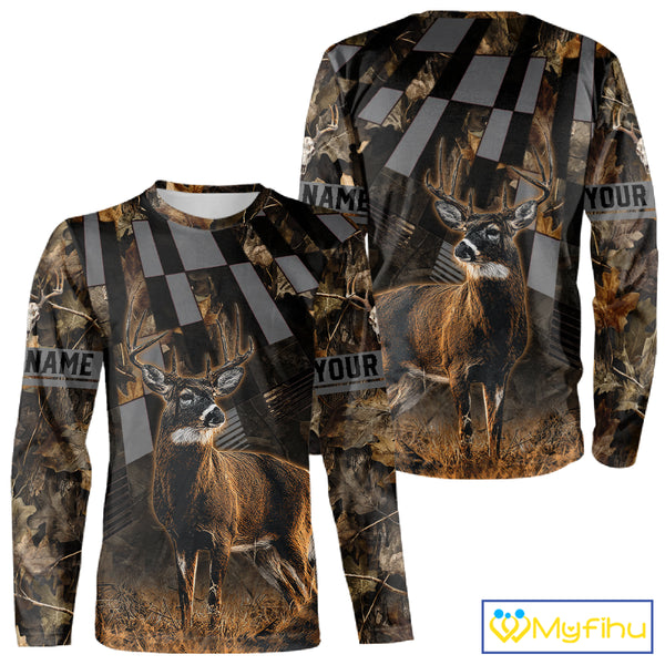 Deer Hunter Camo Hunting Hoodie For Men – Realistic Buck Design NHT334