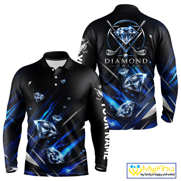 Funny Men’s Diamond Golf Polo Shirt –  Performance Golf Shirt, Golf Top NHT878