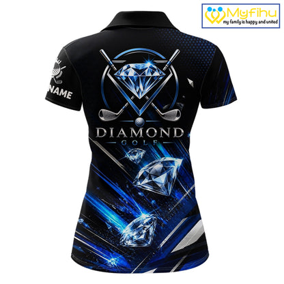 Funny Womens Diamond Golf Polo Shirt –  Performance Golf Shirt, Golf Top NHT878