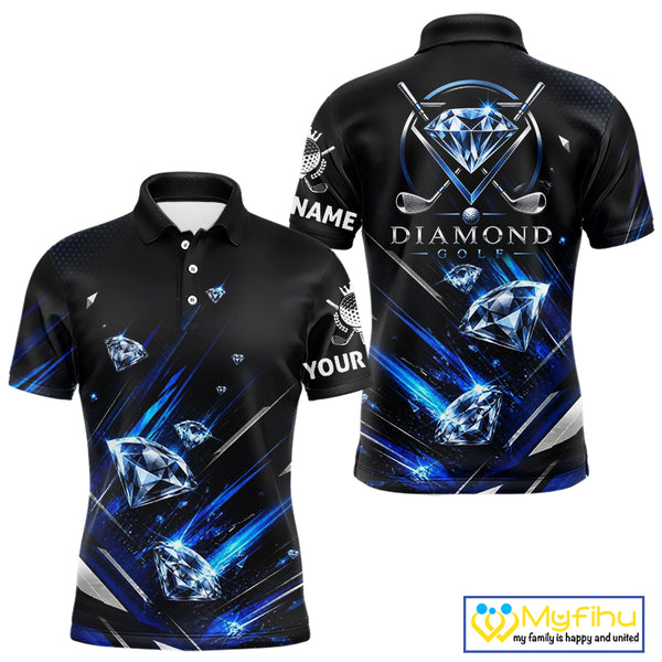Funny Men’s Diamond Golf Polo Shirt –  Performance Golf Shirt, Golf Top NHT878