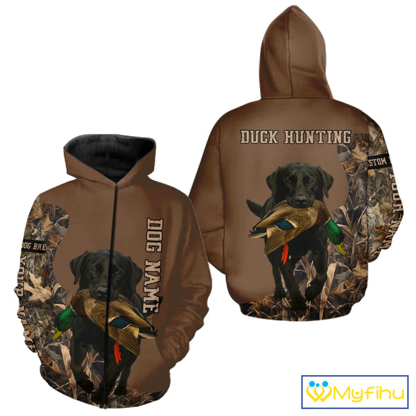 Custom Photo of Brown Hunting Dog and Your Name Shirt for Duck Hunters  NHT337