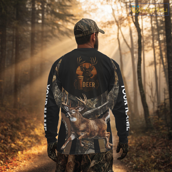 Deer Hunting Camo Shirt For Men, Custom Camo 3D Animal Deer Hunting Shirt NHT340