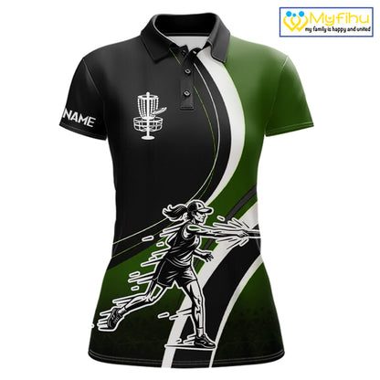 Green Womens Disc Golf Polo Shirt Customized Disc Golf Shirts For Women Disc Golfing Gifts NHT895