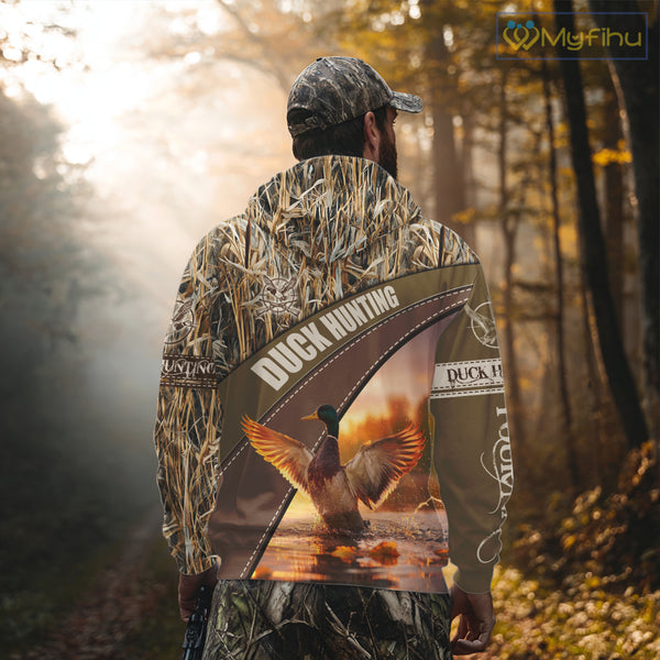 Mallard Duck Hunting Shirt Camo Custom Name Hunting Clothes For Hunters Best Gift NHT114