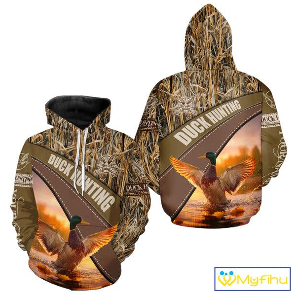 Mallard Duck Hunting Shirt Camo Custom Name Hunting Clothes For Hunters Best Gift NHT114