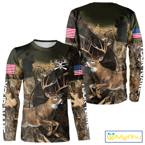 Whitetail Deer Hunting Shirt, Best Gifts for Deer Hunters, Hunting Hoodie For Men NHT351