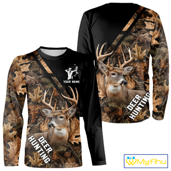 Deer Hunting Camo Custom Name 3D All Over Print Hoodie Basic Brown, Deer Hunting Season NHT352