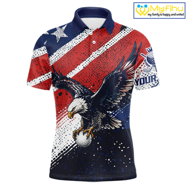 Mens Golf Polo Shirt Custom American Eagle Golf Shirts Personalized Golf Clubs Team Golf Top NHT902
