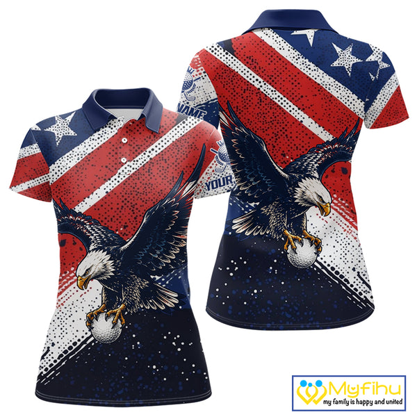 Womens Golf Polo Shirt Custom American Eagle Golf Shirts Personalized Golf Clubs Team Golf Top NHT902