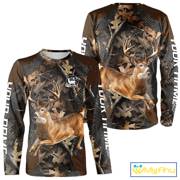 Whitetail Deer Jumping 3D All Over Print Shirts, Gift for Deer Hunters Men, Hunting Hoodie NHT355