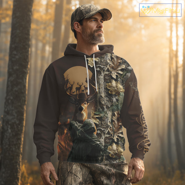 Best Brown Deer Hunting Shirt 3D All-Over Print with Camo, Grim Reaper For Deer Hunters NHT25