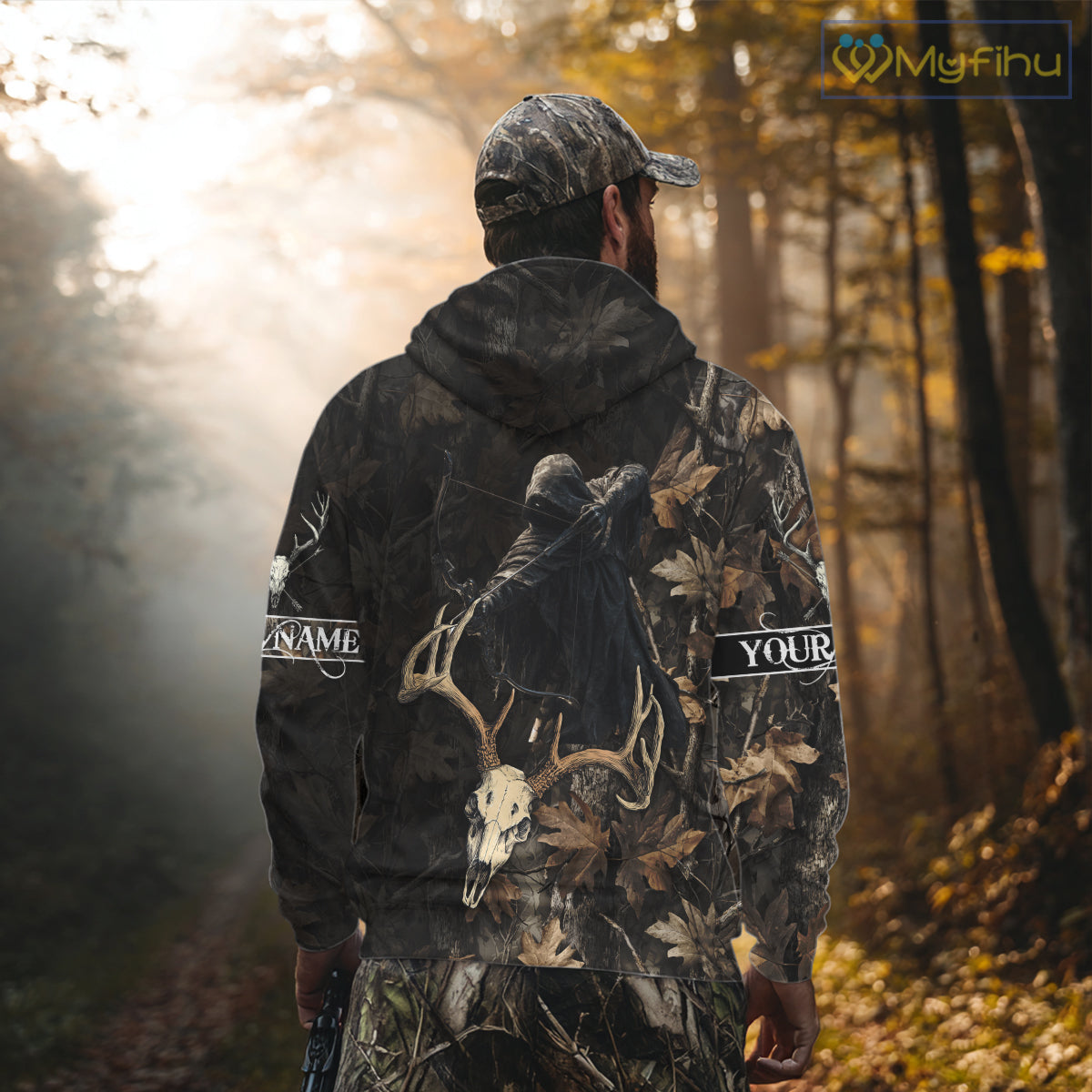 Deer Hunting Grim Reaper Camouflage Shirts for Deer Hunters, Hunting Hoodie For Men NHT358