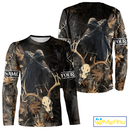 Deer Hunting Grim Reaper Camouflage Shirts for Deer Hunters, Hunting Hoodie For Men NHT358