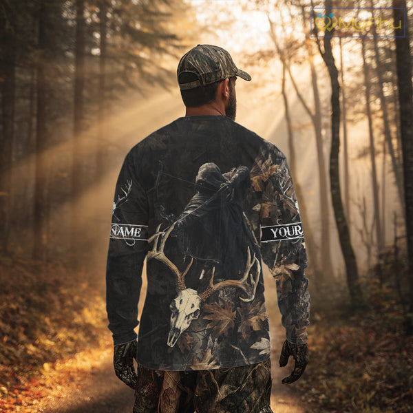Deer Hunting Grim Reaper Camouflage Shirts for Deer Hunters, Hunting Hoodie For Men NHT358