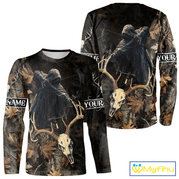 Deer Hunting Grim Reaper Camouflage Shirts for Deer Hunters, Hunting Hoodie For Men NHT358
