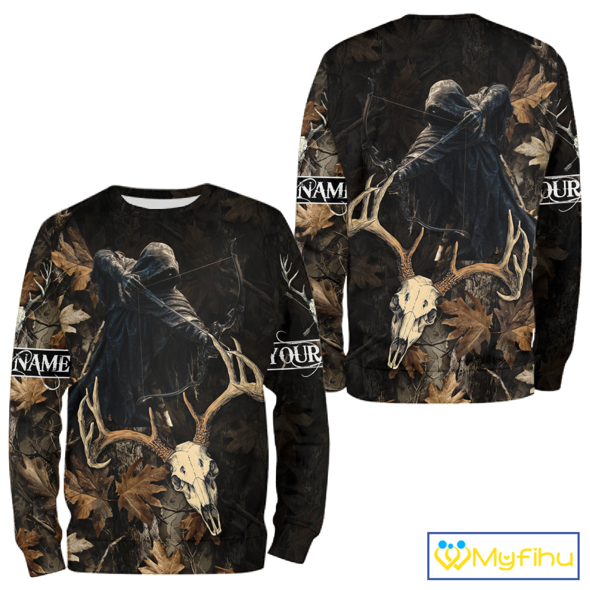 Deer Hunting Grim Reaper Camouflage Shirts for Deer Hunters, Hunting Hoodie For Men NHT358
