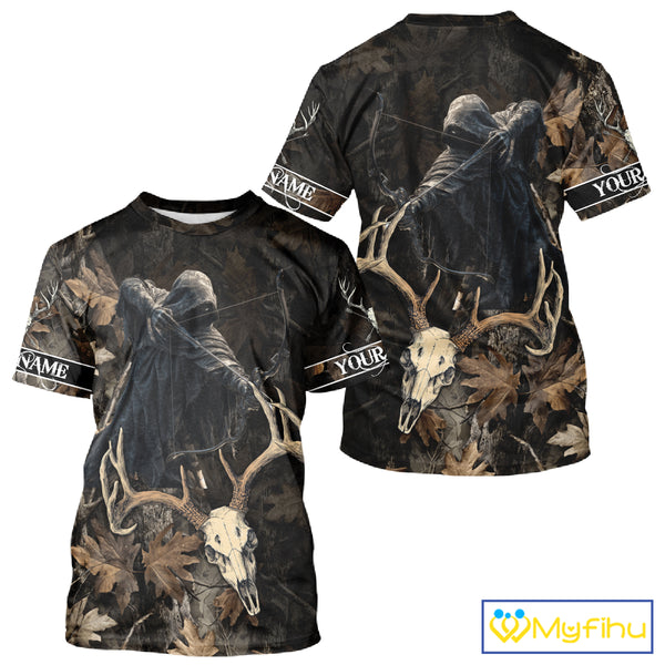 Deer Hunting Grim Reaper Camouflage Shirts for Deer Hunters, Hunting Hoodie For Men NHT358