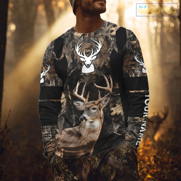 Deer Hunting With Full All Over 3D For Deer Hunters, Personalized US Flag Camouflage NHT362