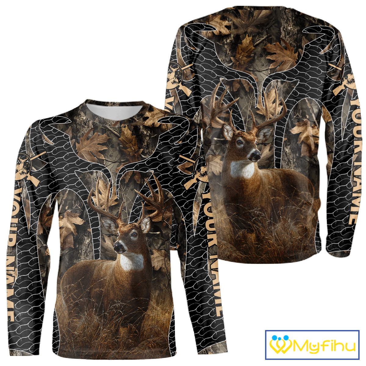 Hunting Camo Hoodie with Majestic Deer Print Outdoor Style, Deer Sweatshirts For Men NHT370