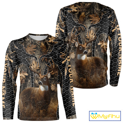 Hunting Camo Hoodie with Majestic Deer Print Outdoor Style, Deer Sweatshirts For Men NHT370