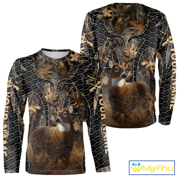 Hunting Camo Hoodie with Majestic Deer Print Outdoor Style, Deer Sweatshirts For Men NHT370