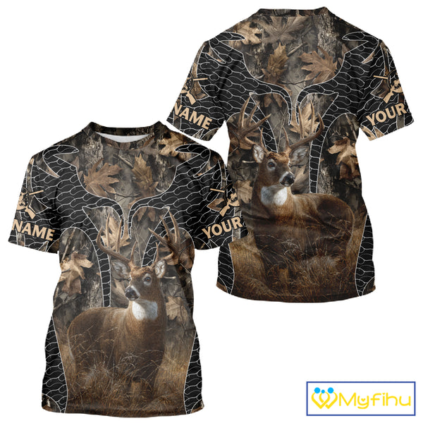 Hunting Camo Hoodie with Majestic Deer Print Outdoor Style, Deer Sweatshirts For Men NHT370