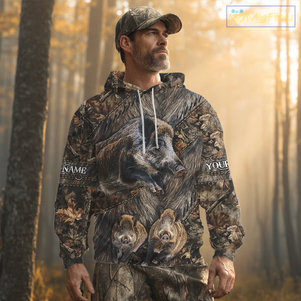Beautiful Wild Hog Hunting Camouflage 3D All Over Print Shirts Personalized Hunting Gifts NHT147