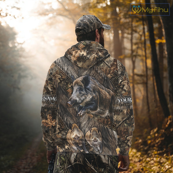 Beautiful Wild Hog Hunting Camouflage 3D All Over Print Shirts Personalized Hunting Gifts NHT147