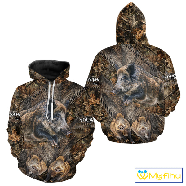 Beautiful Wild Hog Hunting Camouflage 3D All Over Print Shirts Personalized Hunting Gifts NHT147