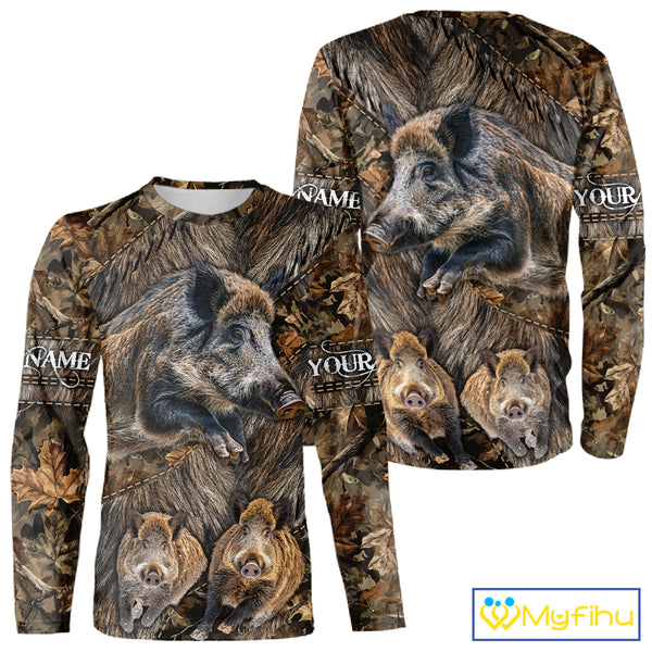 Beautiful Wild Hog Hunting Camouflage 3D All Over Print Shirts Personalized Hunting Gifts NHT147