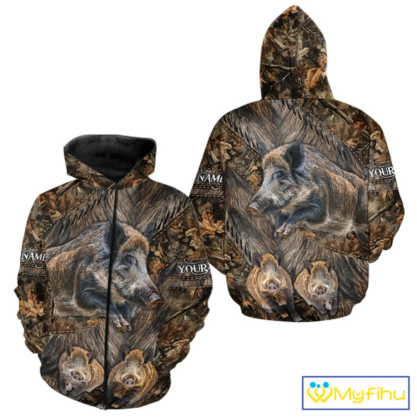 Beautiful Wild Hog Hunting Camouflage 3D All Over Print Shirts Personalized Hunting Gifts NHT147