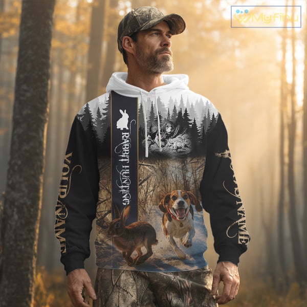 Beagle Rabbit Hunting 3D Camouflage Shirt – All Over Printed Design, Ideal Gift for Hunters NHT242