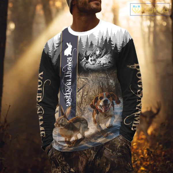 Beagle Rabbit Hunting 3D Camouflage Shirt – All Over Printed Design, Ideal Gift for Hunters NHT242