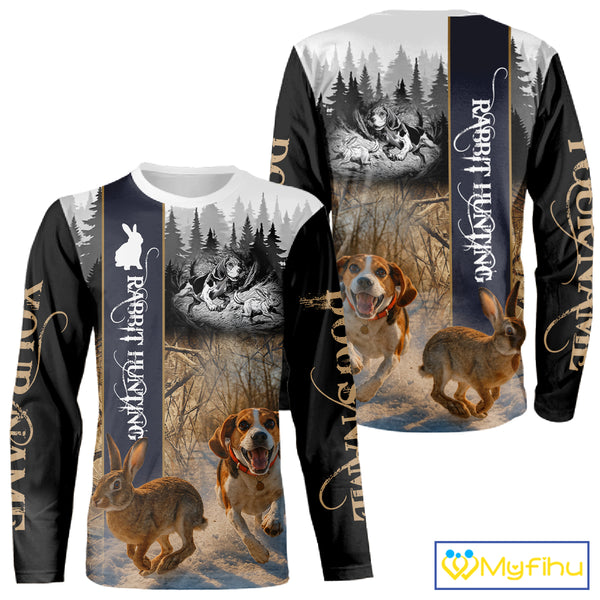 Beagle Rabbit Hunting 3D Camouflage Shirt – All Over Printed Design, Ideal Gift for Hunters NHT242